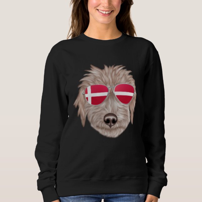 Sudadera Danish Flag Bedlington Terrier Dog Denmark Pocket (Anverso)