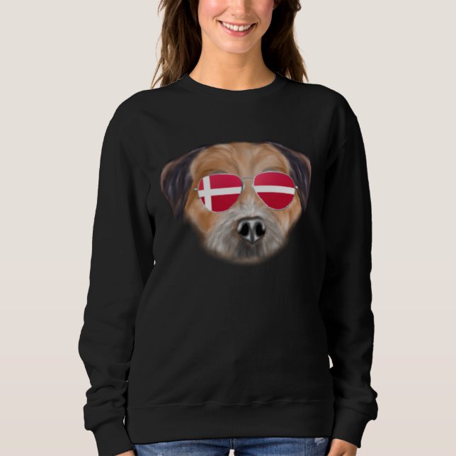 Sudadera Danish Flag Border Terrier Dog Denmark Pocket (Anverso)