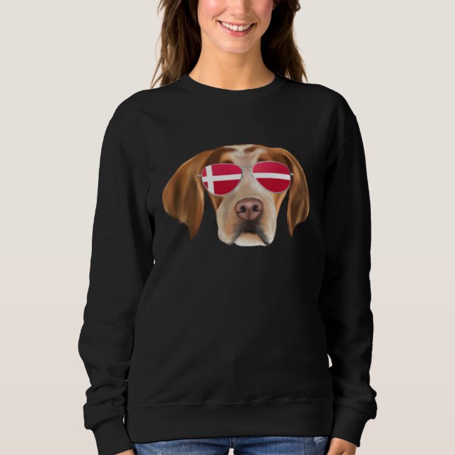Sudadera Danish Flag Brittany Dog Denmark Pocket (Anverso)