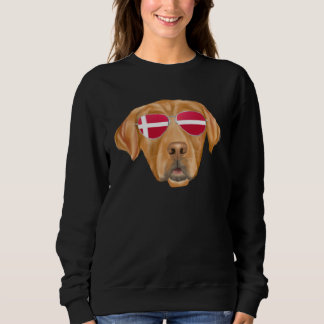 Sudadera Danish Flag Golden Retriever Dog Denmark Pocket