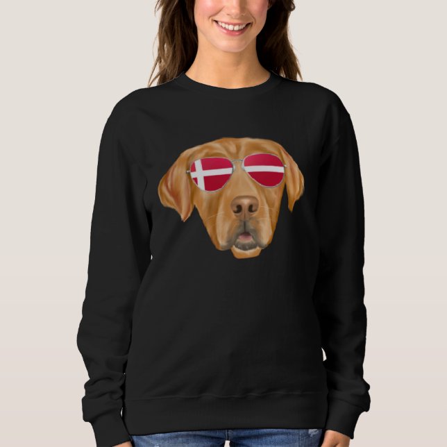 Sudadera Danish Flag Golden Retriever Dog Denmark Pocket (Anverso)