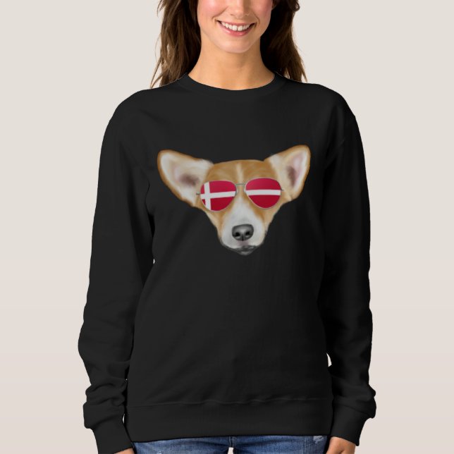 Sudadera Danish Flag Pembroke Welsh Corgi Dog Denmark Pocke (Anverso)