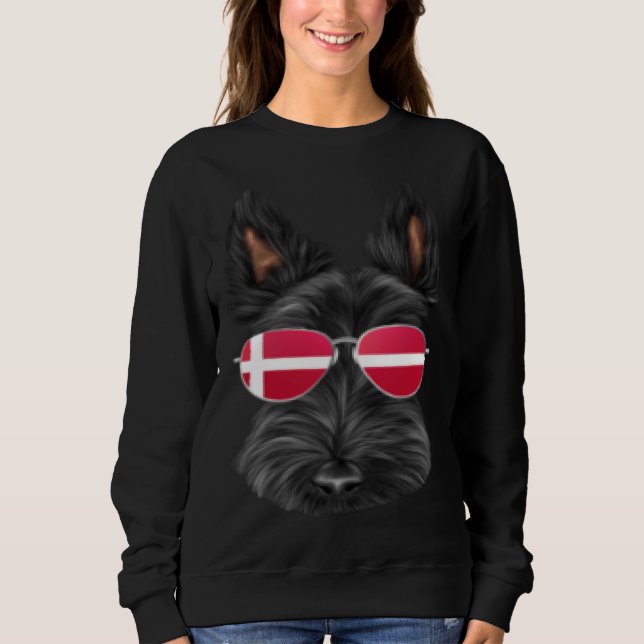 Sudadera Danish Flag Scottish Terrier Dog Denmark Pocket (Anverso)