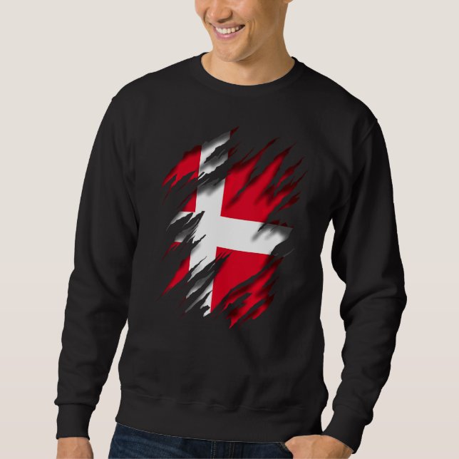 Sudadera Danmark Viking Bandera Danesa Dinamarca (Anverso)