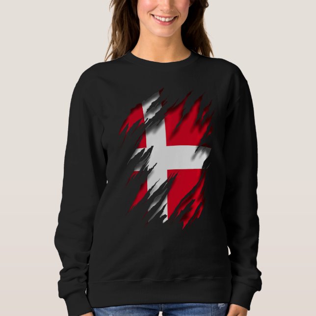 Sudadera Danmark Viking Bandera Danesa Dinamarca (Anverso)
