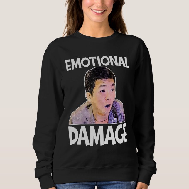 Sudadera Daño Emocional Meme Lindo Cita Divertida (Anverso)