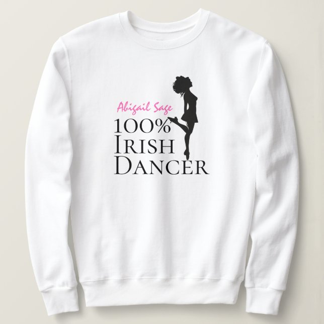 Sudadera Danza de zapatos duros de bailarina 100% irlandesa (Anverso del diseño)