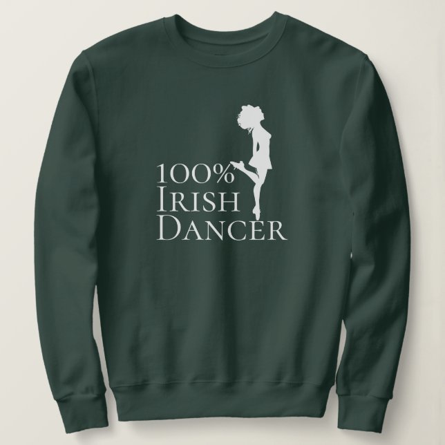 Sudadera Danza de zapatos duros de bailarina 100% irlandesa (Anverso del diseño)