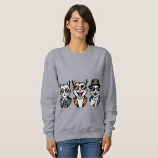 Sudadera Dapper Cats - Stylish Funny Trio Portrait 