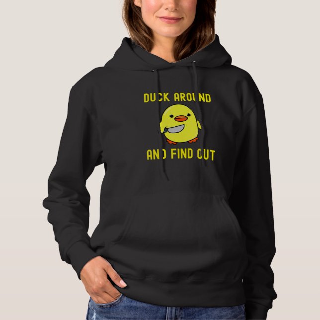 Sudadera Dar vueltas y enterarse   Memes de pato con cuchil (Anverso)