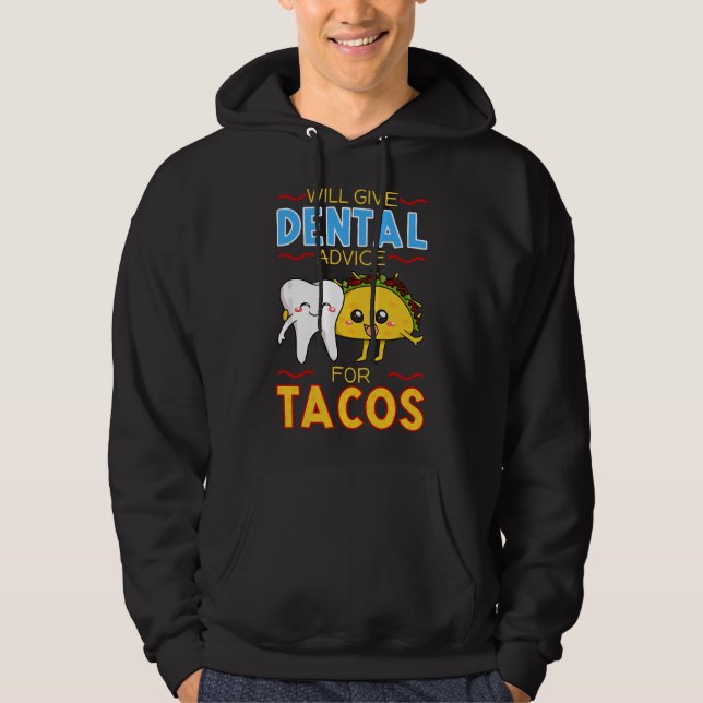 Sudadera Dará consejos dentales para tacos dentista Cinco D (Anverso)