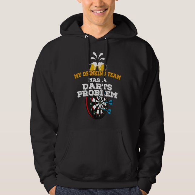 Sudadera Dardos Divertidos Mi Equipo de Bebedores Tiene un  (Anverso)