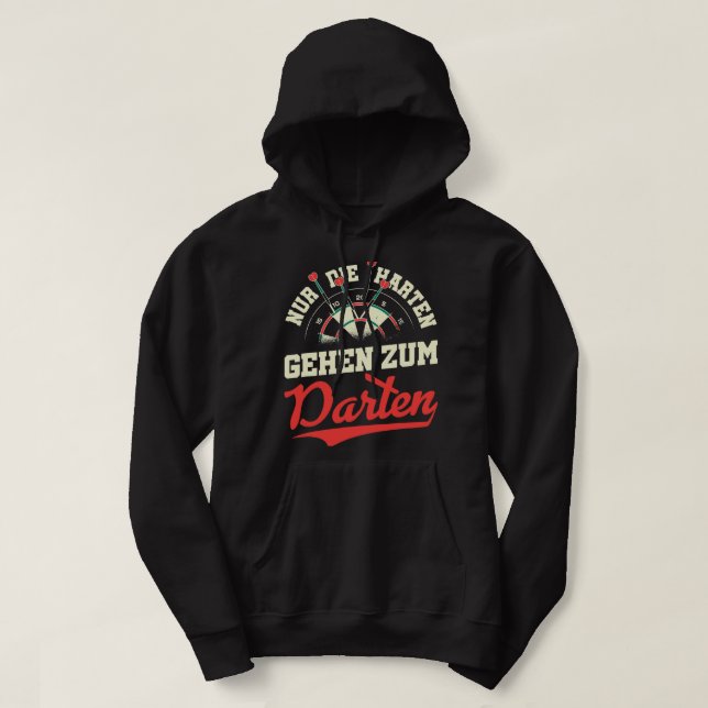 Sudadera Dardos divertidos. Sólo lo difícil es ir a los dar (Diseño del anverso)