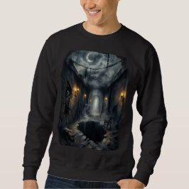 Sudadera Dark Haunted Fantasy Corridor with Moonlit Sky