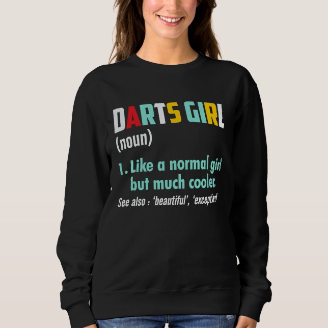 Sudadera Darts Girl Noun Definition Cooler Sports Bar (Anverso)