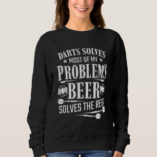 Sudadera Darts Resuelve mis problemas Hombres Cerveza Dartb