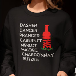 Sudadera Dasher Dancer Prancer Navidades Wine Sweatshirt