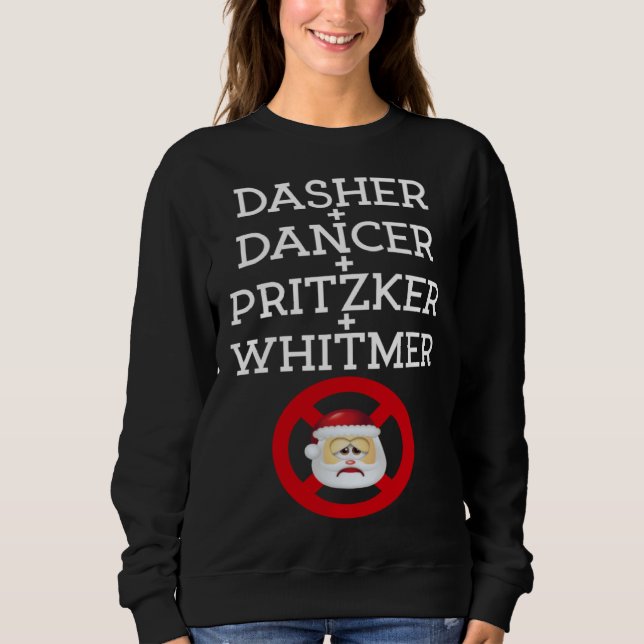 Sudadera Dasher Dancer Pritzker & Whitmer Christmas  Politi (Anverso)