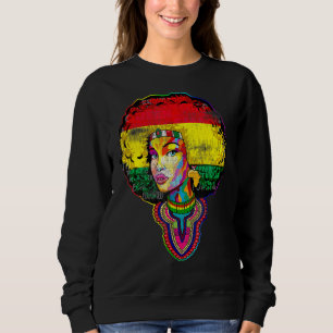 Sudadera Dashiki Afro Educado Negro Melanin Reina Mujer T