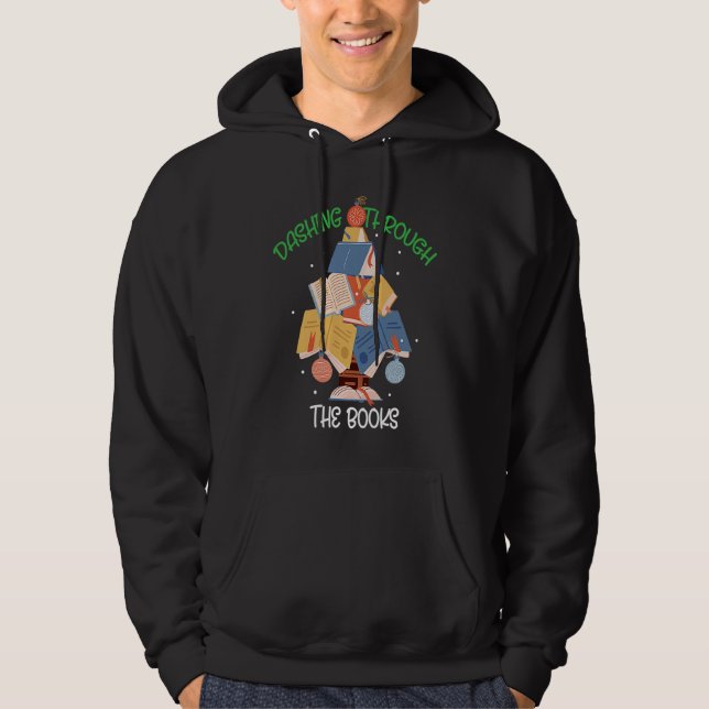 Sudadera Dashing Books Christmas Xmas Holiday Love Reading (Anverso)