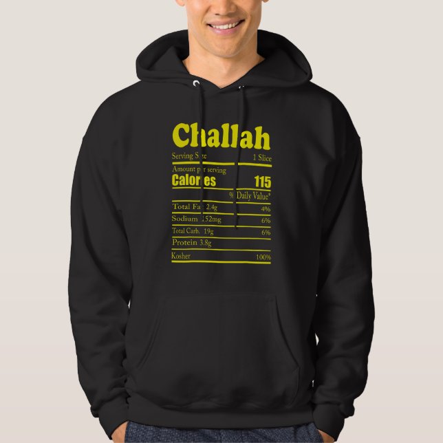 Sudadera Datos Nutricionales de Challah Día de Acción de Gr (Anverso)