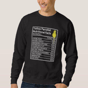 Sudadera Datos Nutricionales de Loros I Periquito Amarillo