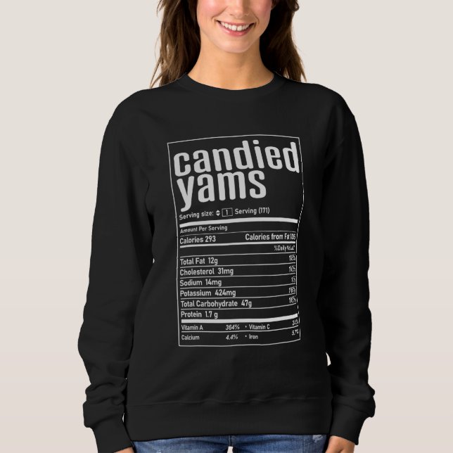 Sudadera Datos Nutricionales de Ñames Azucarados Navidad Dí (Anverso)