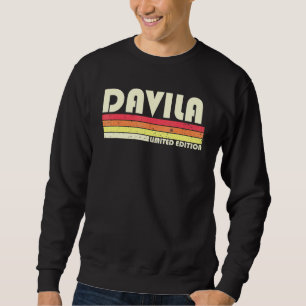 Sudadera Davila Surname Retro Vintage 80 s 90 Birthday Reun