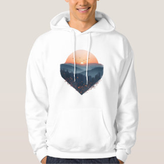 Sudadera Dawn Over the Peaks – Mountain Sunrise Illustratio