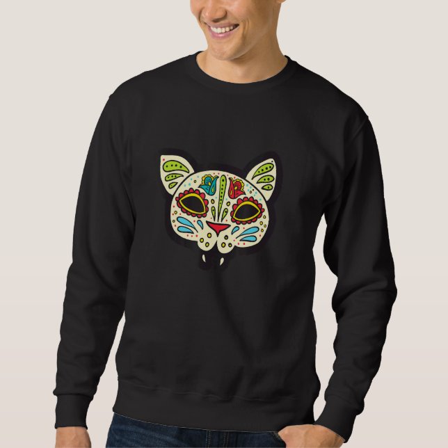 Sudadera Day Of The Dead Dia De Los Muertos Cat (Anverso)
