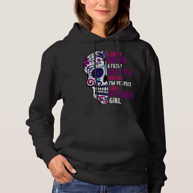 Sudadera Day Of The Dead Sugar Skull  October GIrl Womens (Anverso)