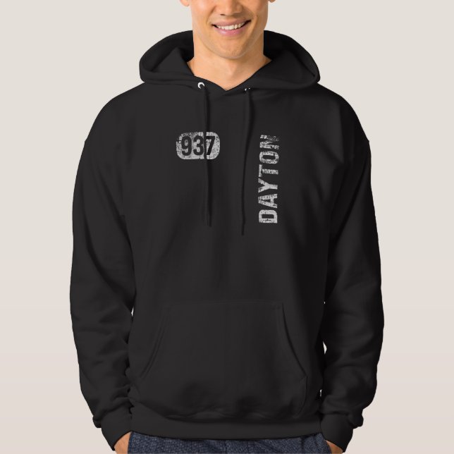 Sudadera Dayton Ohio 937 Código de área Retro de cosecha (Anverso)