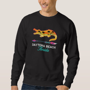 Sudadera Daytona Beach Florida Alligator Retro Palm Trees S