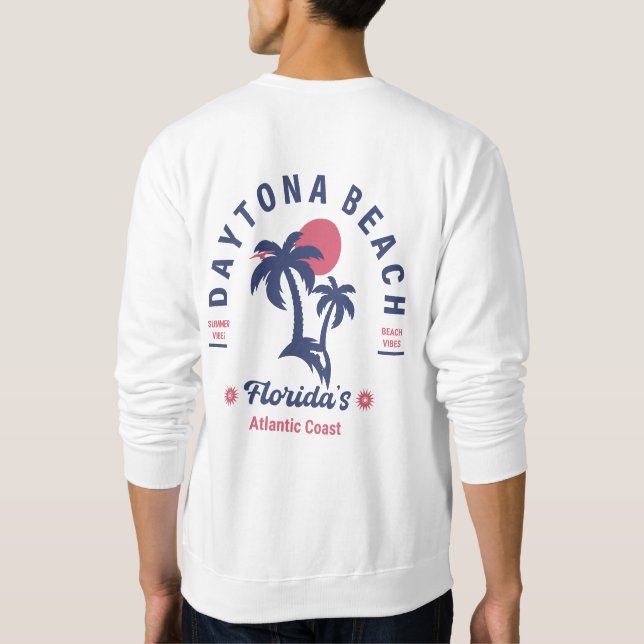 Sudadera Daytona Beach Florida Retro Sunset Souvenirs (Reverso)