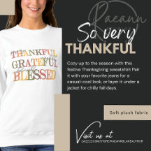 Sudadera de Acción de Gracias Agradecido Bendito