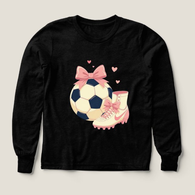 Sudadera de amante del fútbol coquette (Diseño frontal)