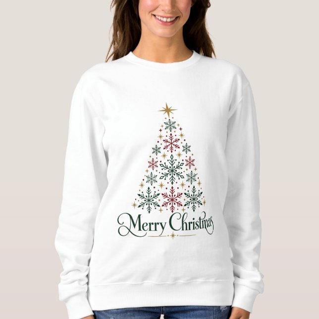 Sudadera de árbol de Navidad feliz (Anverso)