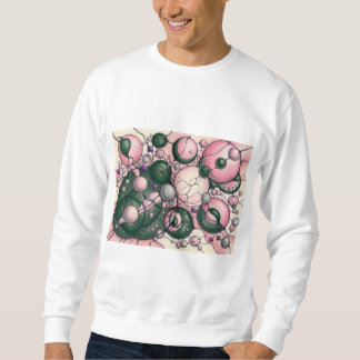 Sudadera de Arte Neurográfico Rosa Verde Abstracto