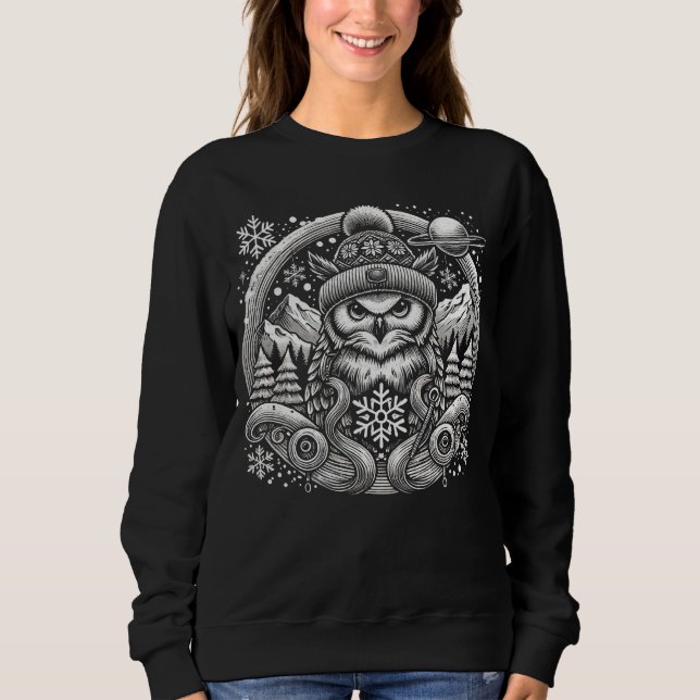 Sudadera de búho de invierno de las mujeres (Anverso)