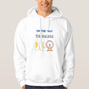 Sudadera De camino a París hombres grapa gráfica l texto bl