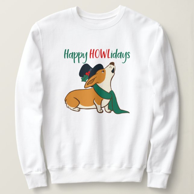Sudadera de Canto de Corgi de Navidad (Anverso del diseño)