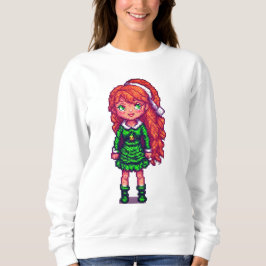 Sudadera de chica pelirroja de Navidad 