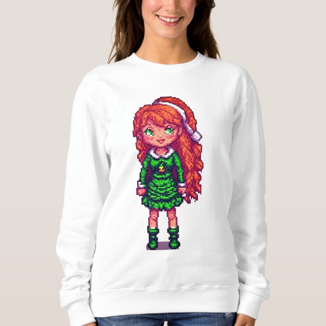 Sudadera de chica pelirroja de Navidad  (Anverso)