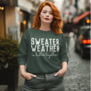 Sudadera de clima de suéter, vibras de otoño de te