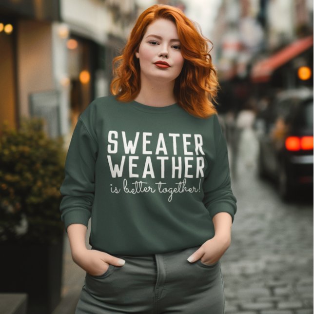 Sudadera de clima de suéter, vibras de otoño de te (Sweater Weather Sweatshirt, Cozy Season Sweatshirt, Fall Season Shirt, Autumn Vibes Sweatshirt)