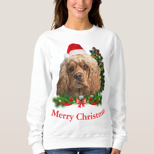 Sudadera de Cocker spaniel Navidad (Anverso)
