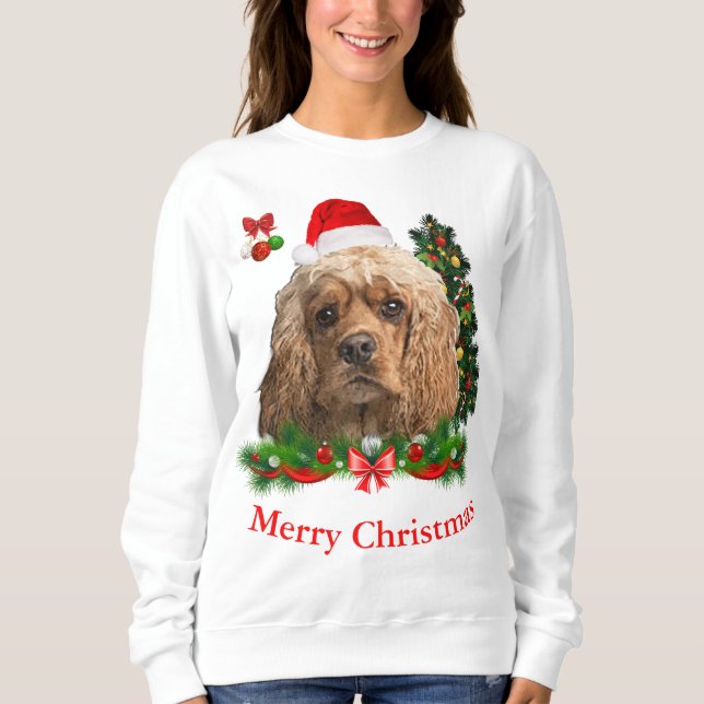 Sudadera de Cocker spaniel Navidad (Anverso)
