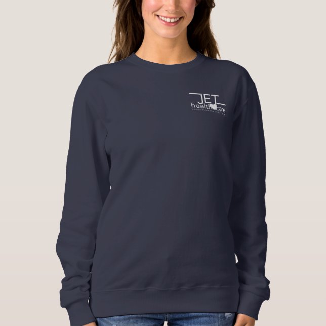 Sudadera de Color Azul Marino con Logo Blanco (Anverso)
