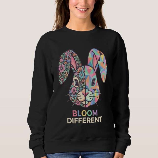 Sudadera de conejo geométrico floral Bloom Differe (Anverso)