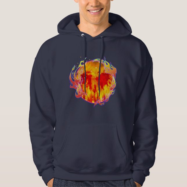 SUDADERA DE CORAZÓN CON FUEGO ETERNO (Anverso)